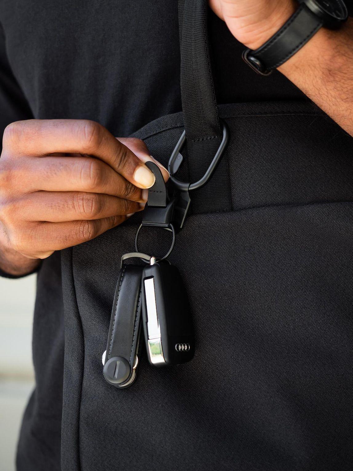 Orbitkey Clip v2 raktų pakabukas, juodas