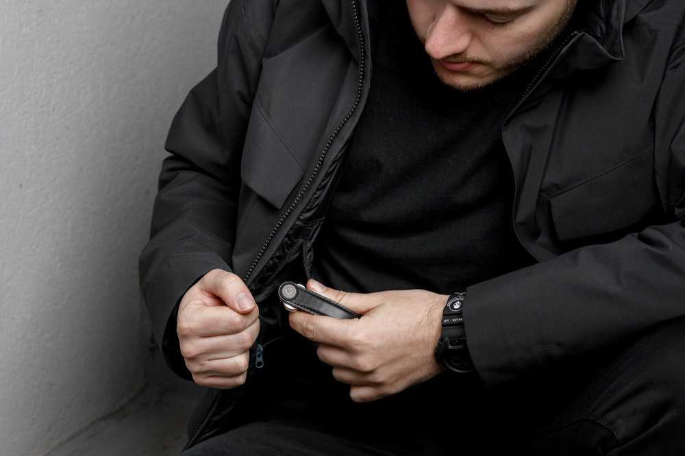Orbitkey odinis raktų laikiklis, juodas