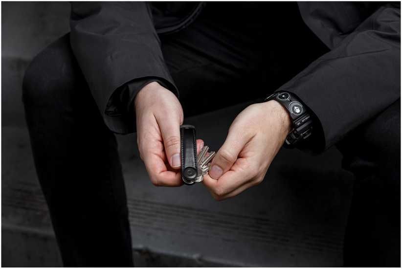 Orbitkey odinis raktų laikiklis, juodas