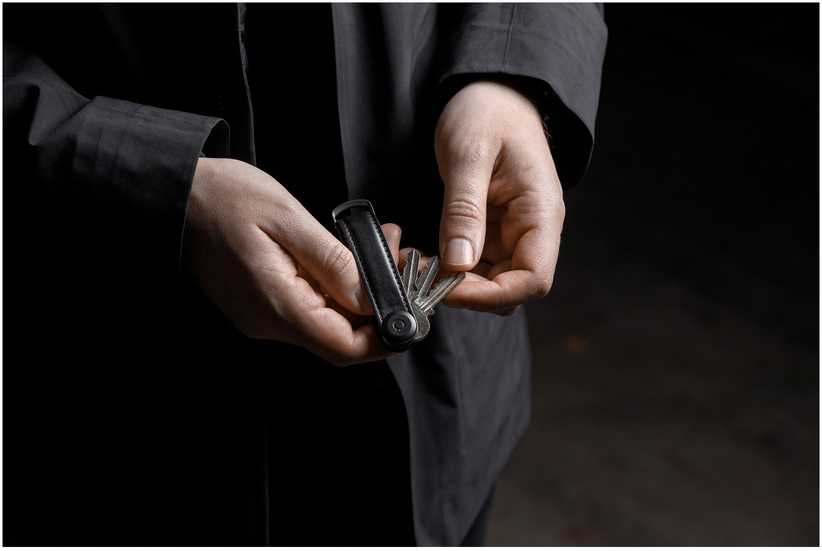 Orbitkey odinis raktų laikiklis, juodas