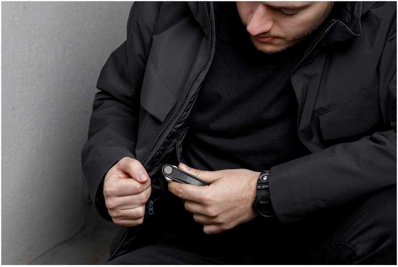 Orbitkey odinis raktų laikiklis, juodas