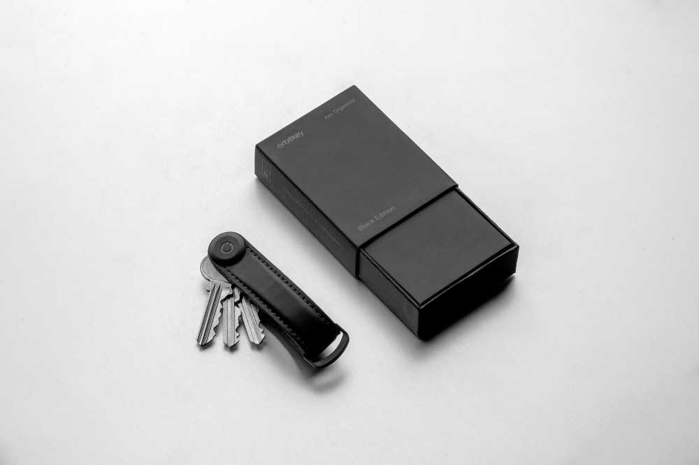 Orbitkey odinis raktų laikiklis, juodas