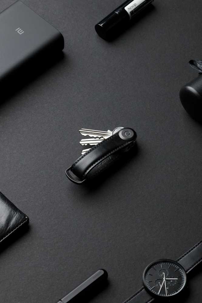 Orbitkey odinis raktų laikiklis, juodas