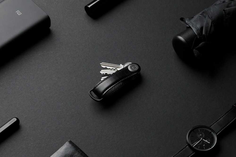 Orbitkey odinis raktų laikiklis, juodas