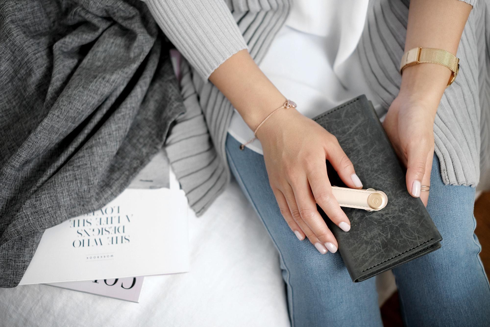 Orbitkey odinis raktų laikiklis, rožinis auksas