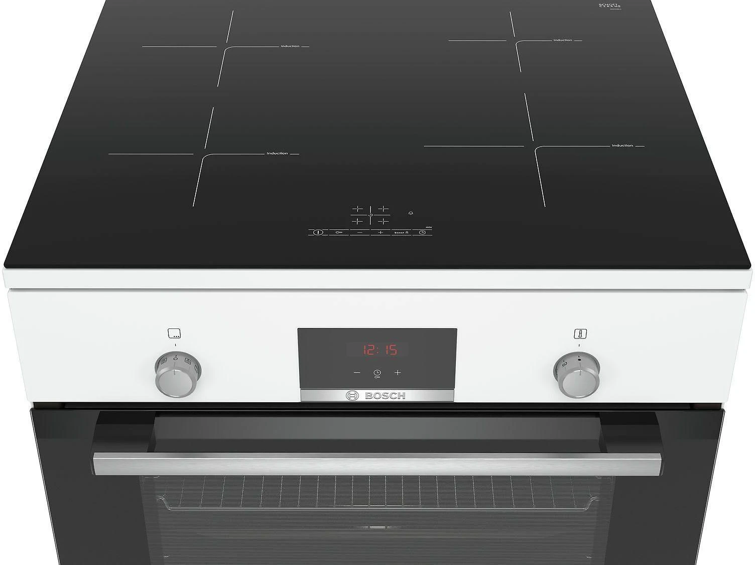 Bosch HLN39A020 Serie 4, Laisvai statoma indukcinė viryklė, balta 