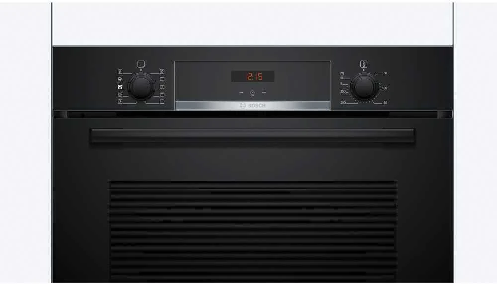 Siemens Bosch HQA534BB3 Serija 4, Įmontuojamoji orkaitė su papildomų garų funkcija, 60 x 60 cm, Juodas