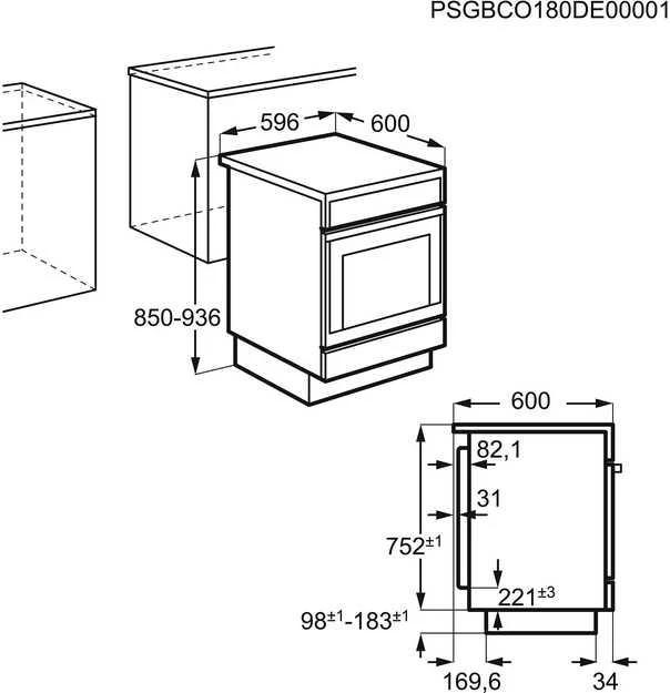 Viryklė Electrolux LKR66440NW keraaminen liesi, valkoinen
