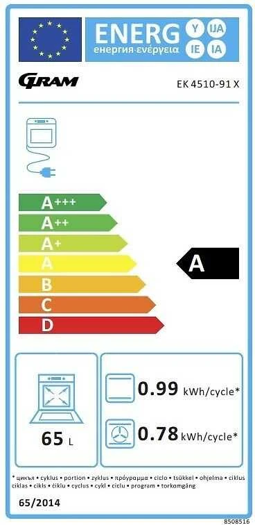 Orkaitė Gram EK 4510-91 X keraaminen liesi, teräs