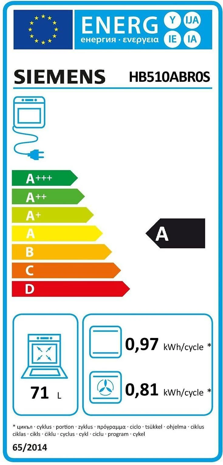 Siemens HB510ABR0S iQ100 erillisuuni, teräs