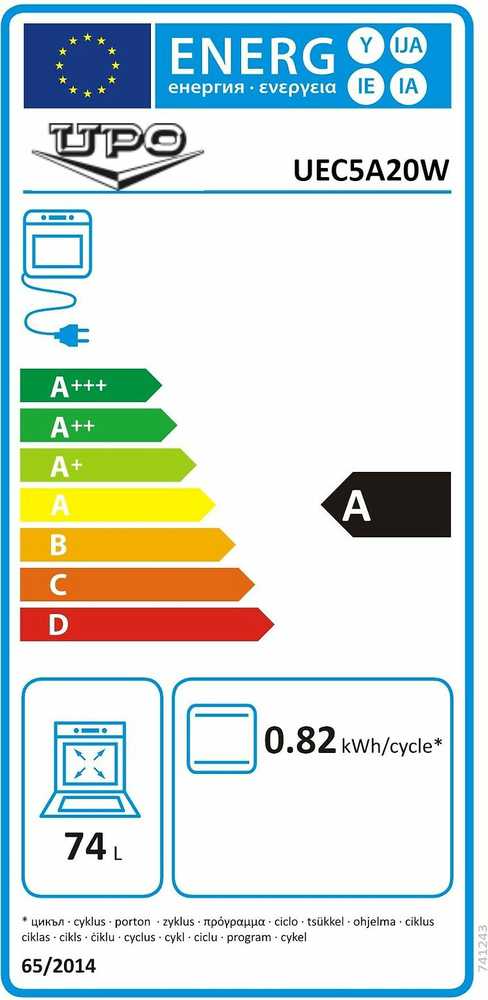 Orkaitė Upo UEC5A20W keraaminen liesi, valkoinen