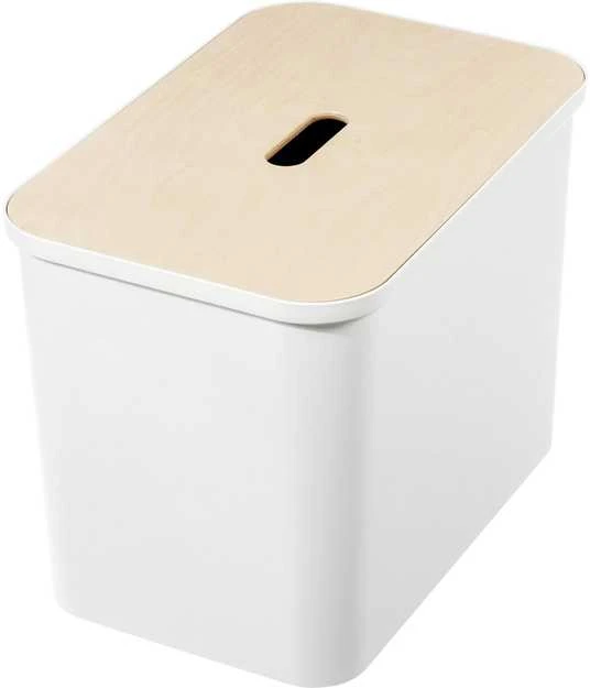 Orthex SmartStore Collect rūšiavimo rinkinys su faneros dangteliu, 76 L, baltas