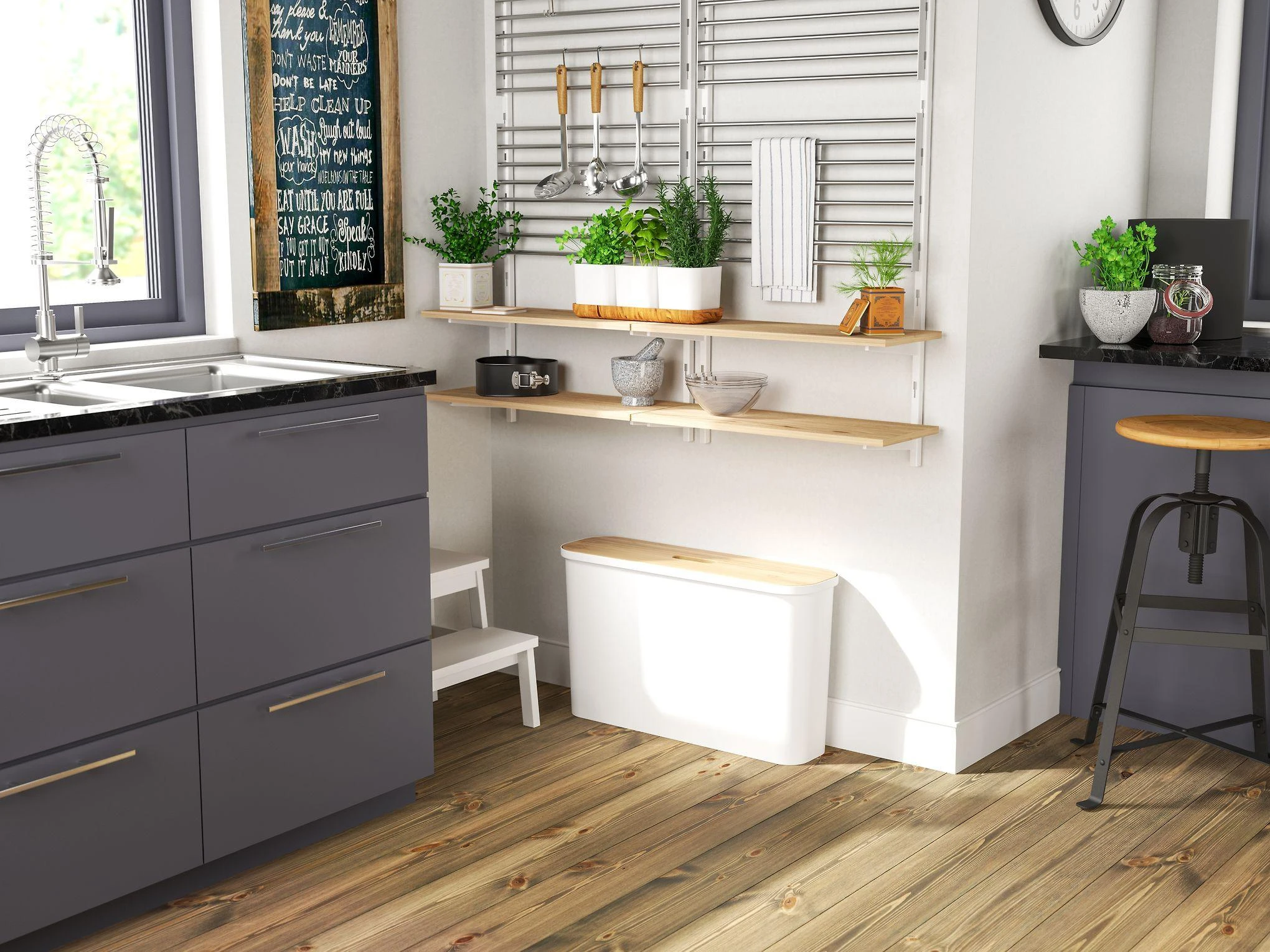 Orthex SmartStore Collect Slim 46 L lajittelusetti, valkoinen