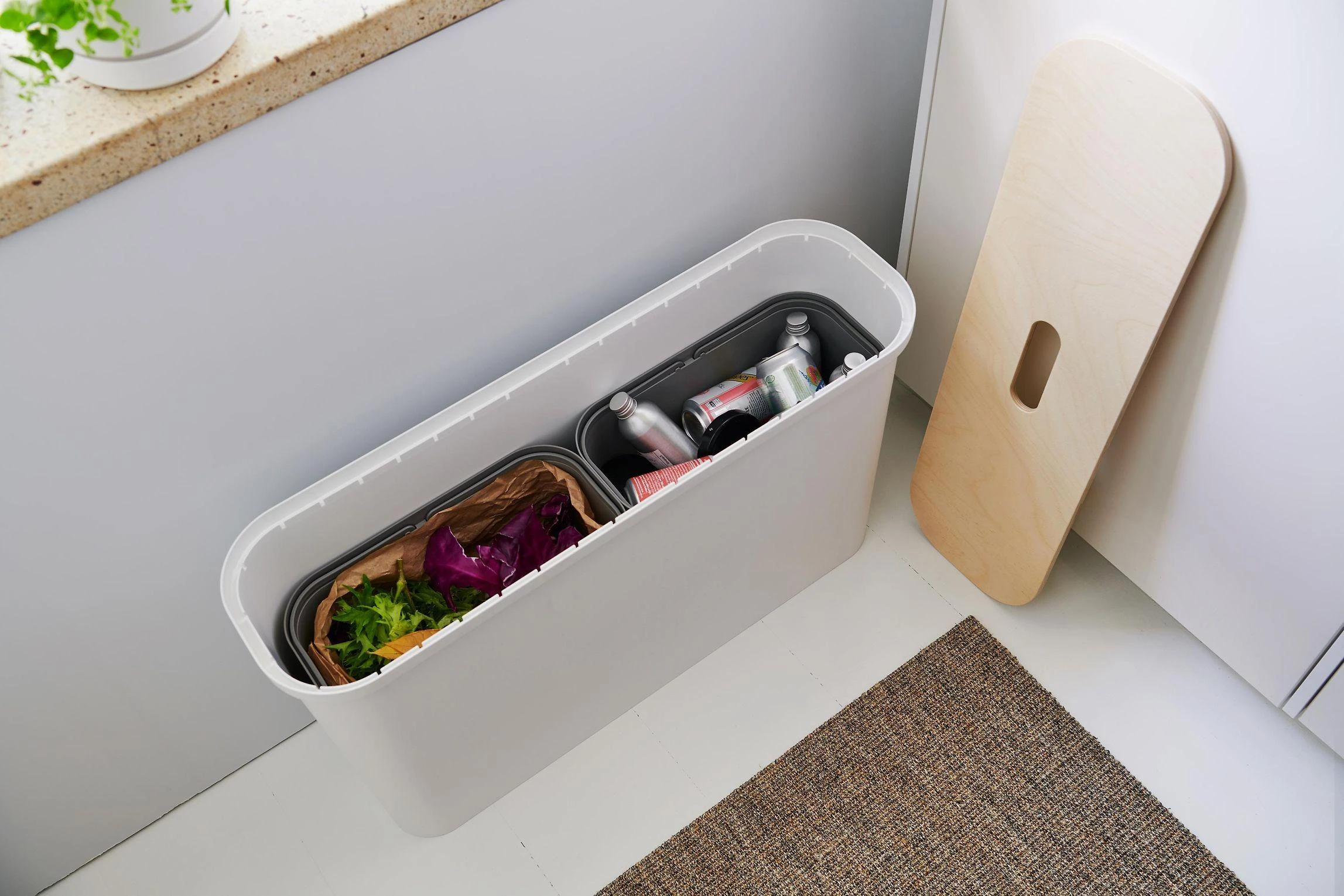 Orthex SmartStore Collect Slim 46 L lajittelusetti, valkoinen