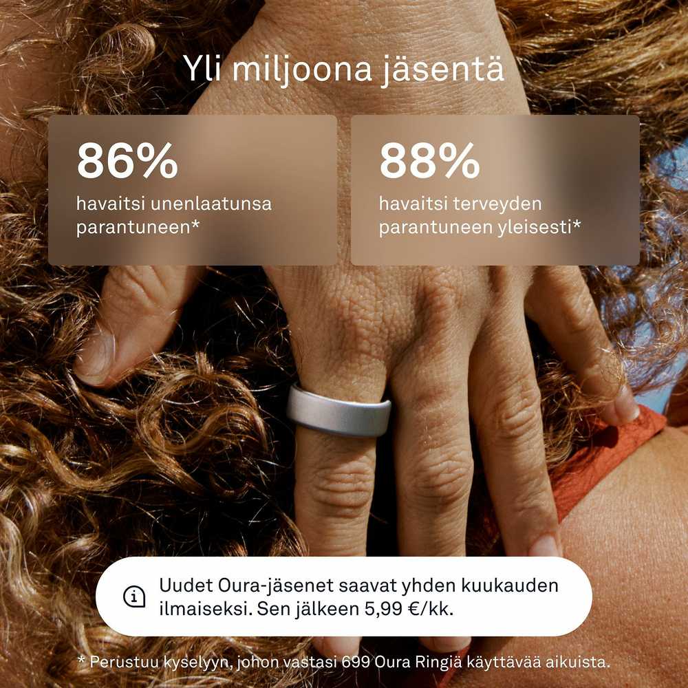 Išmanusis žiedas Oura Ring 4 | 7 dydžio, šlifuoto sidabro spalvos