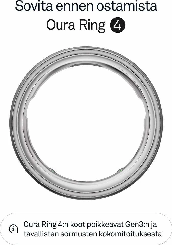 Išmanusis žiedas Oura Ring 4 | 12 dydžio, šlifuoto sidabro spalvos