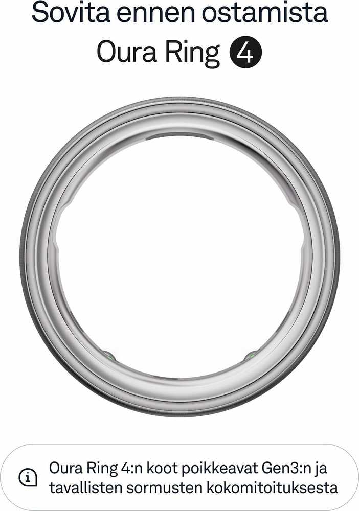 Išmanusis žiedas Oura Ring 4 | 7 dydžio, šlifuoto sidabro spalvos