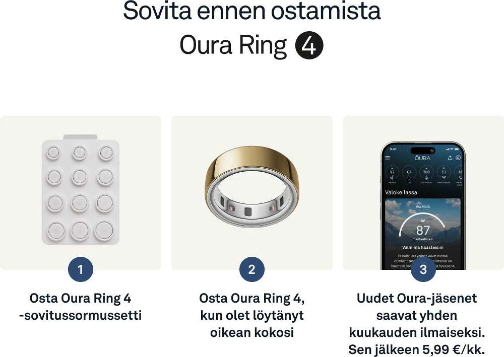Išmanusis žiedas Oura Ring 4 | 9 dydžio, aukso spalvos