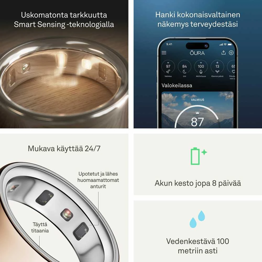 Išmanusis žiedas Oura Ring 4 | 5 dydžio, rožinio aukso spalvos