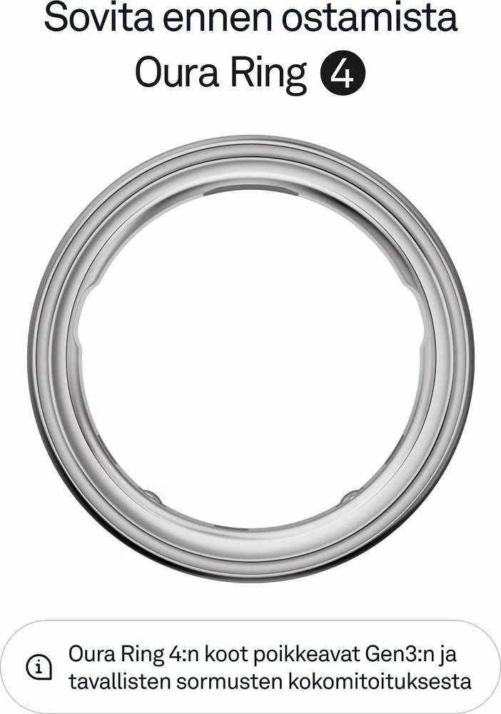 Oura Ring 4 älysormus, Sidabrinis, koko 9