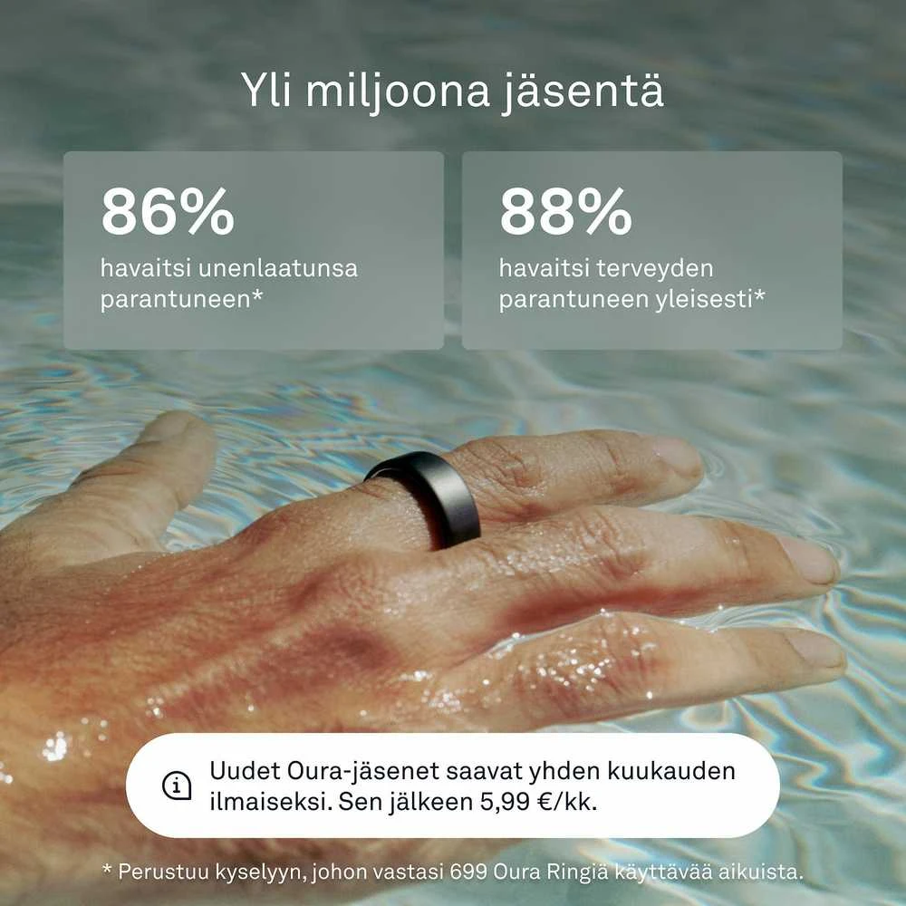 Išmanusis žiedas Oura Ring 4 | 11 dydžio, tamsiai pilkos spalvos