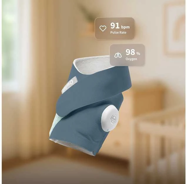 Išmani kūdikio kojinė „Owlet Dream Sock“, mėlynos spalvos