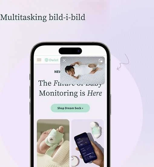 Išmani kūdikio kojinė „Owlet Dream Sock“, mėlynos spalvos + Owlet Cam 2 mobili auklė