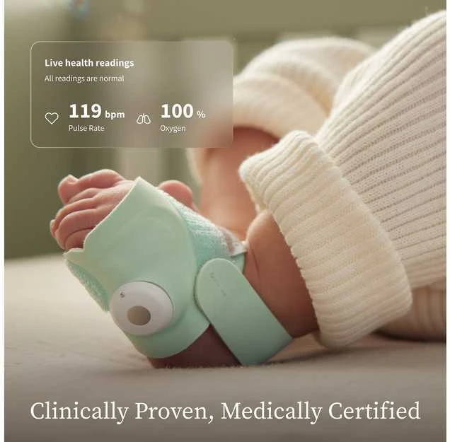 Mobili auklė Owlet Dream Duo (Gen 3), su rožinėmis kojinėmis