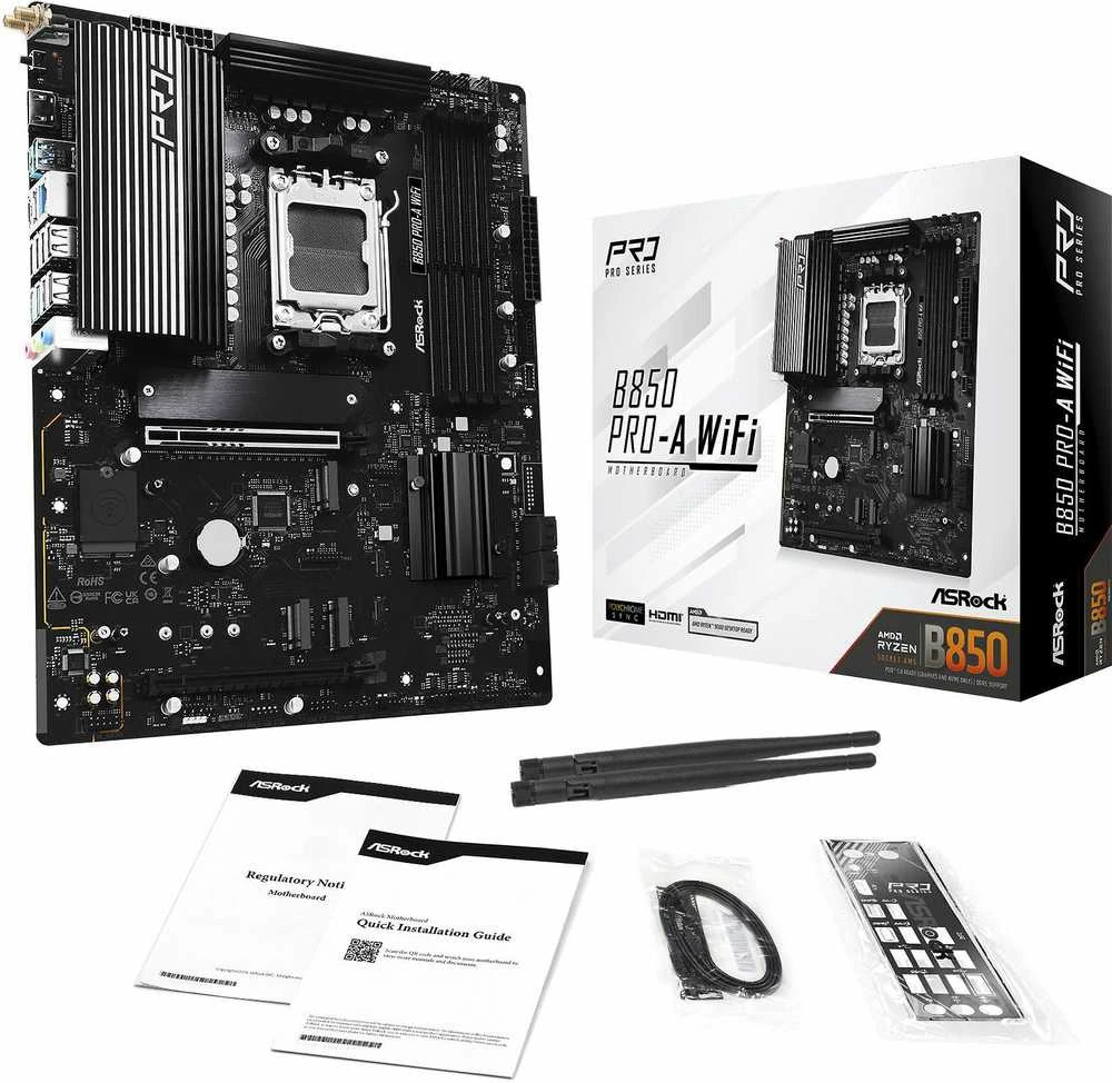 Pagrindinė plokštė Asrock B850 Pro-A WiFi AMD B850 Socket AM5 ATX