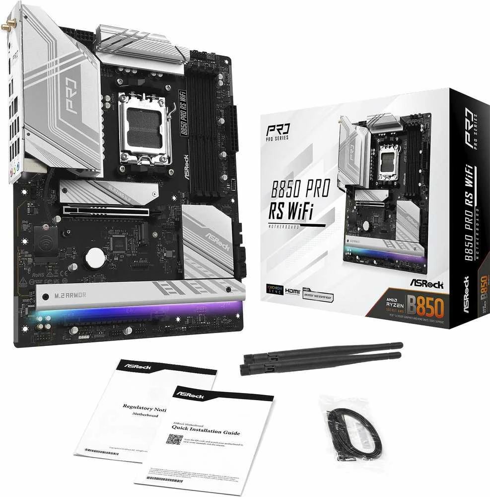 Pagrindinė plokštė ASRock B850 Pro RS WiFi AMD B850 Lizdas AM5 ATX