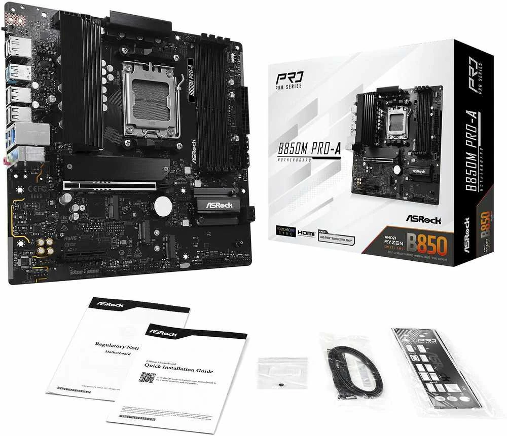 Pagrindinė plokštė Asrock B850M Pro-A AMD B850 Socket AM5 micro ATX