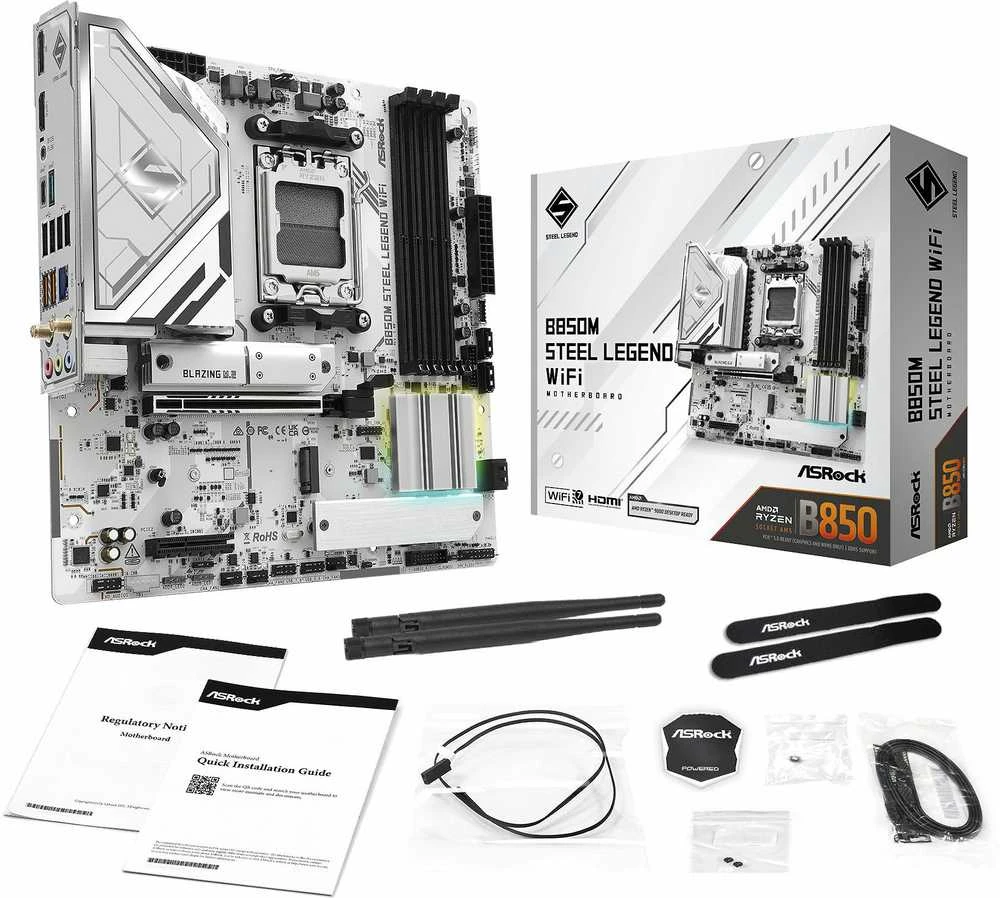 ASROCK B850M Steel Legend WiFi AM5 DDR5 mATX MB