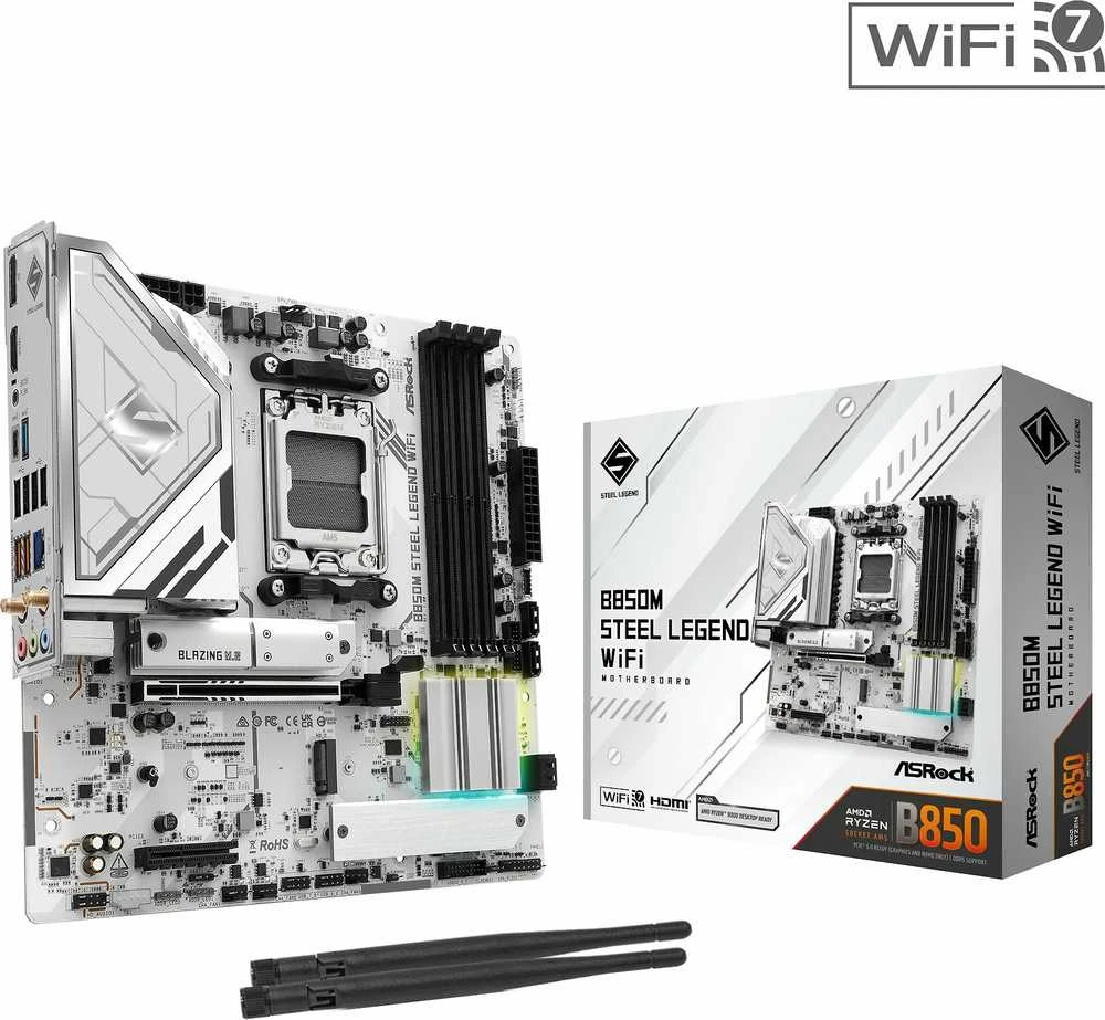 ASROCK B850M Steel Legend WiFi AM5 DDR5 mATX MB