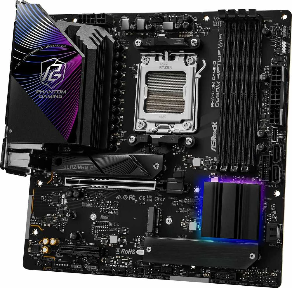 ASRock Phantom Gaming B850M Riptide WiFi AMD B850 Socket AM5 micro ATX
