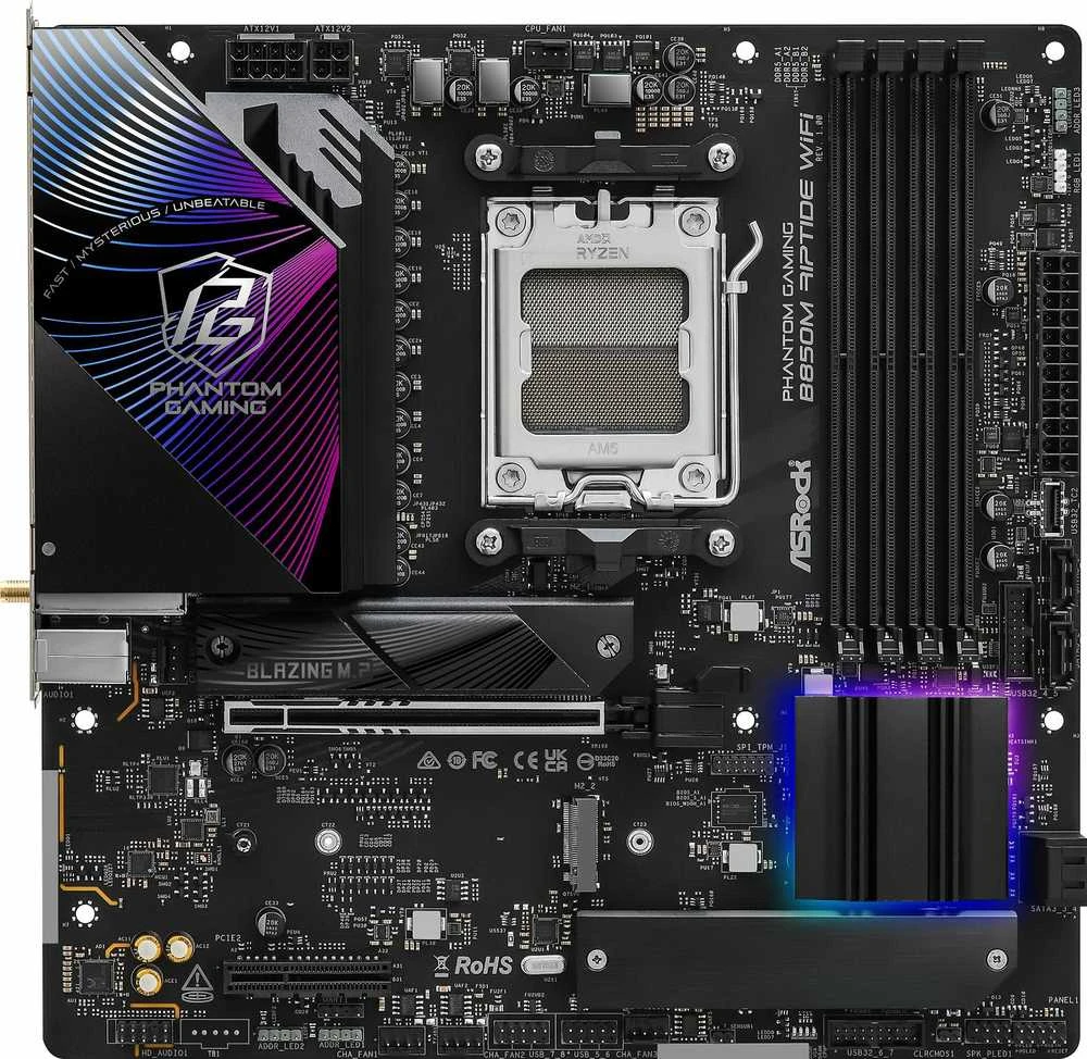 ASRock Phantom Gaming B850M Riptide WiFi AMD B850 Socket AM5 micro ATX