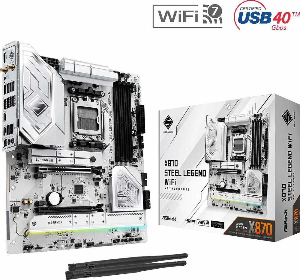 Pagrindinė plokštė ASROCK X870 STEEL LEGEND WIFI AM5 DDR5 ATX MB