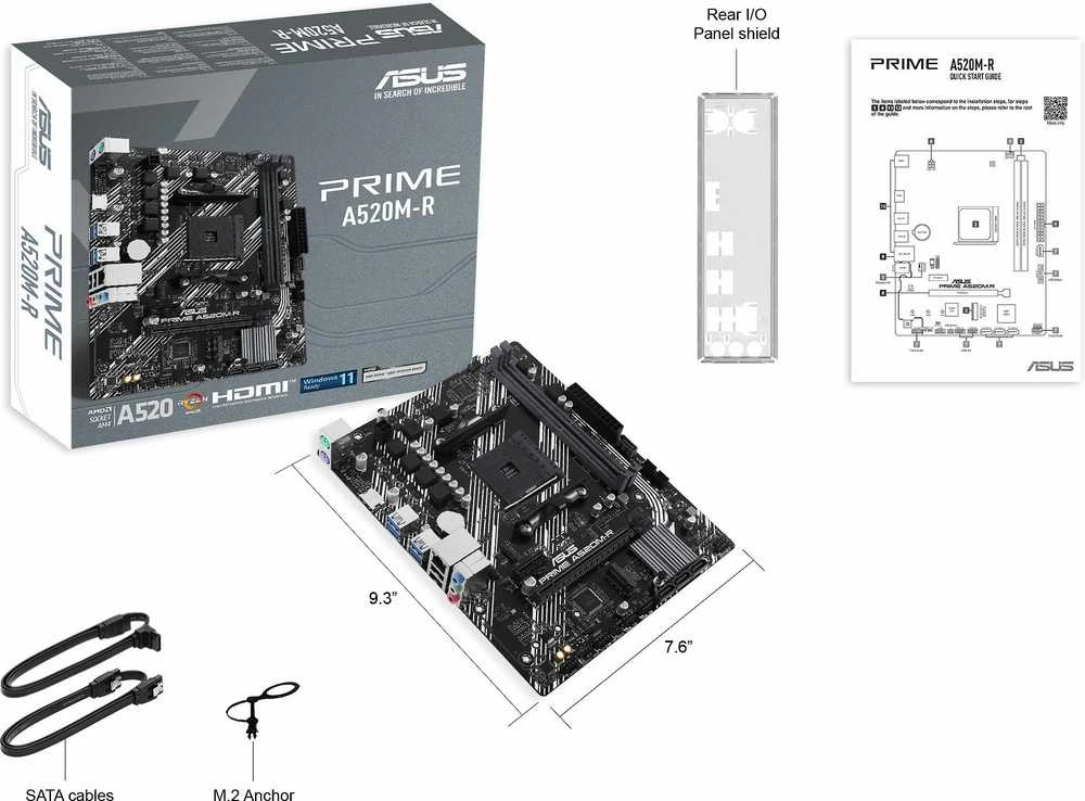 Pagrindinė plokštė „Asus“ | Procesorių šeima AMD A520 | Procesoriaus lizdas 1 x Socket AM4 | 2 DIMM lizdai - DDR4, ECC, nebuferiniai | Palaikomos standžiojo disko sąsajos SATA-600 (RAID), 1 x M.2 | SATA jungčių skaičius 4