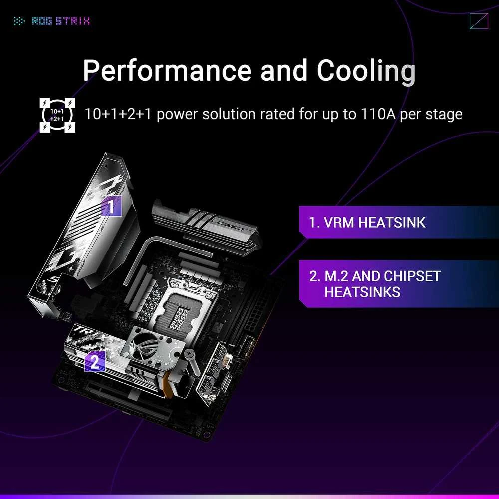 ASUS ROG Strix Z890-I žaidimų WiFi pagrindinė plokštė, LGA 1851 lizdas, Intel Z890, Mini-ITX, DDR5
