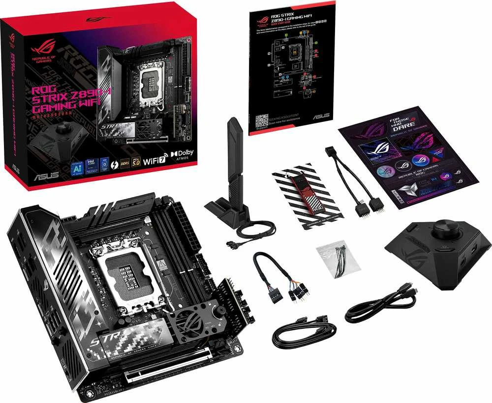 ASUS ROG Strix Z890-I žaidimų WiFi pagrindinė plokštė, LGA 1851 lizdas, Intel Z890, Mini-ITX, DDR5