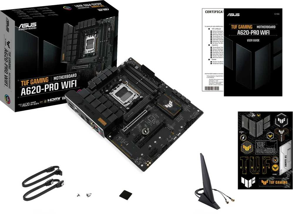 ASUS TUF Gaming A620-PRO WIFI, AMD A620 pagrindinė plokštė, AM5 lizdas, DDR5