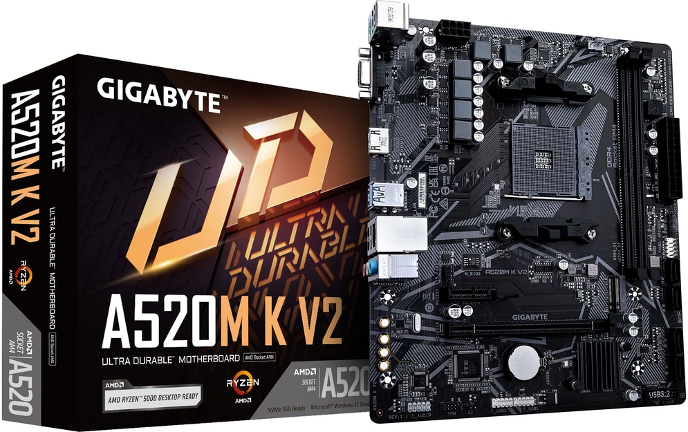 Pagrindinė plokštė GIGABYTE AMD A520/AM4/Micro-ATX/Memory DDR4/Atminties lizdai 2/1xPCI-Express 3.0 1x/1xPCI-Express 3.0 16x/1xM.2/1x15pin D-sub/1xHDMI/2xUSB 2.0/4xUSB 3.2/1xPS/2/1xRJ45/3xAudio port
