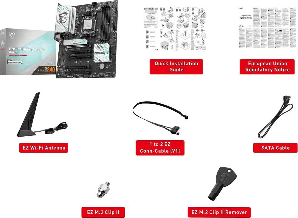 Pagrindinė plokštė MSI B840 GAMING PLUS WIFI