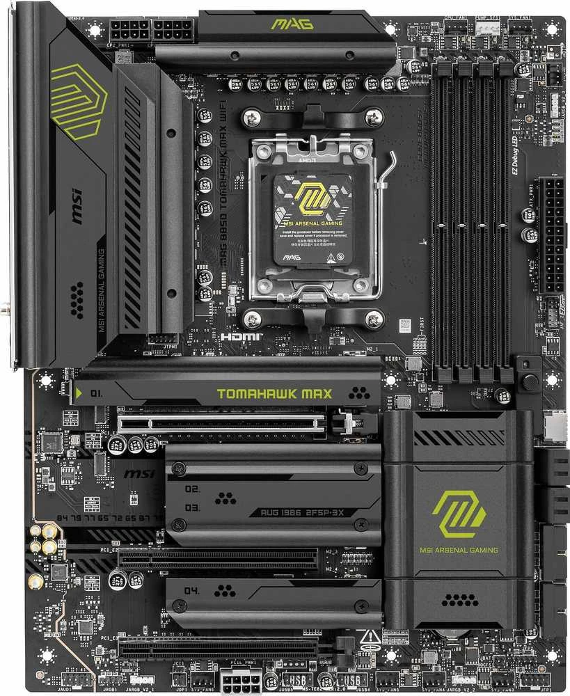 Pagrindinė plokštė MSI MAG B850 TOMAHAWK MAX WIFI | AMD B850 | SAM5 | ATX | Atmintis DDR5 | Atminties lizdai 4 | 3x PCI Express 16x | 4x M.2 | 1x HDMI
