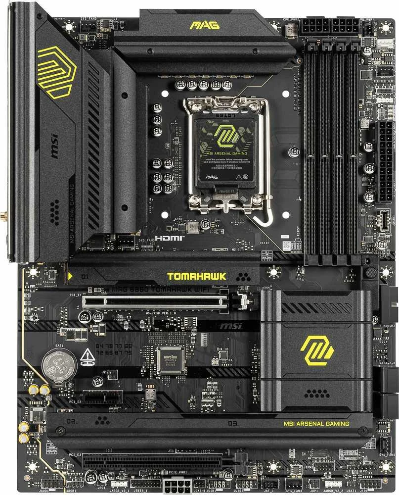 Pagrindinė plokštė MSI MAG B860 TOMAHAWK WIFI | Procesorių šeima Intel | Procesoriaus lizdas LGA1851 | DDR5 | Palaikomos standžiojo disko sąsajos SATA, M.2 | SATA jungčių skaičius 4