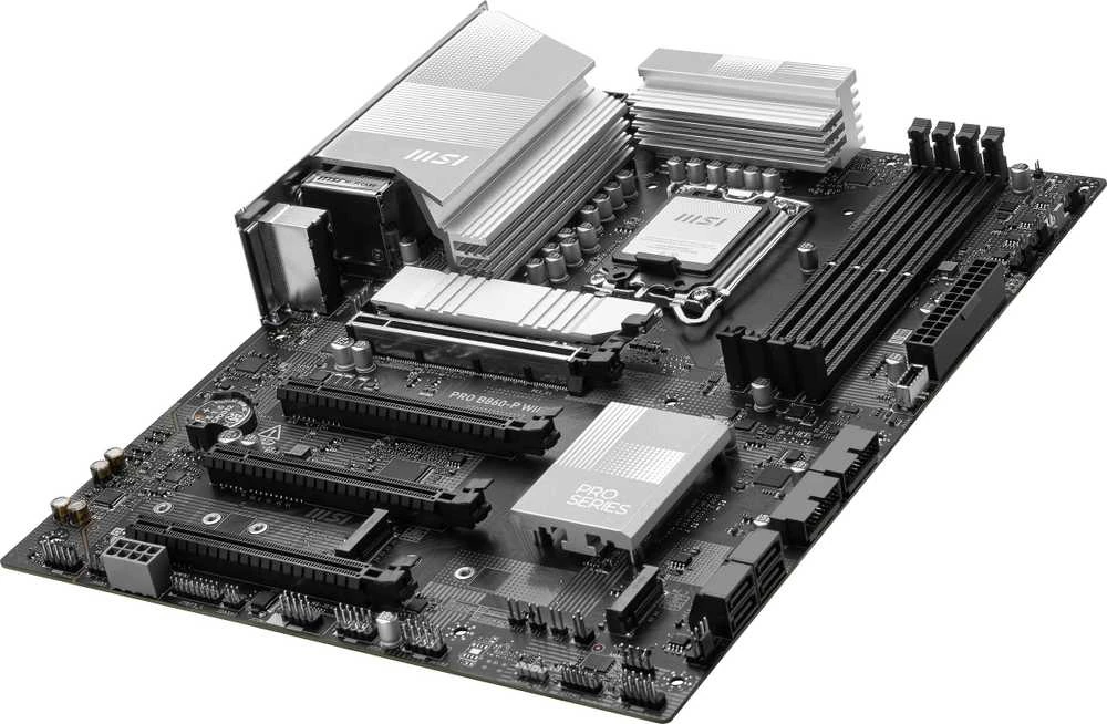 Pagrindinė plokštė MSI PRO B860-P WIFI | Procesorių šeima Intel | Procesoriaus lizdas LGA1851 | DDR5 | Palaikomos standžiojo disko sąsajos SATA, M.2 | SATA jungčių skaičius 4