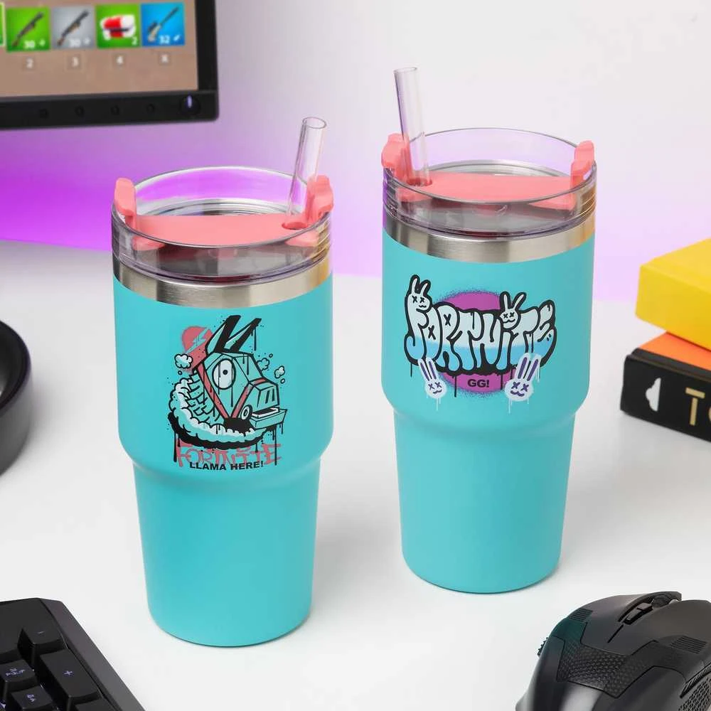Paladone Fortnite Sandarus Puodelis su šiaudeliu | 600 ml
