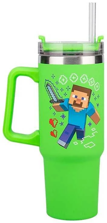 Paladone ABYstyle MINECRAFT Žalia Sandarus Puodelis su Šiaudeliu | 900 ml