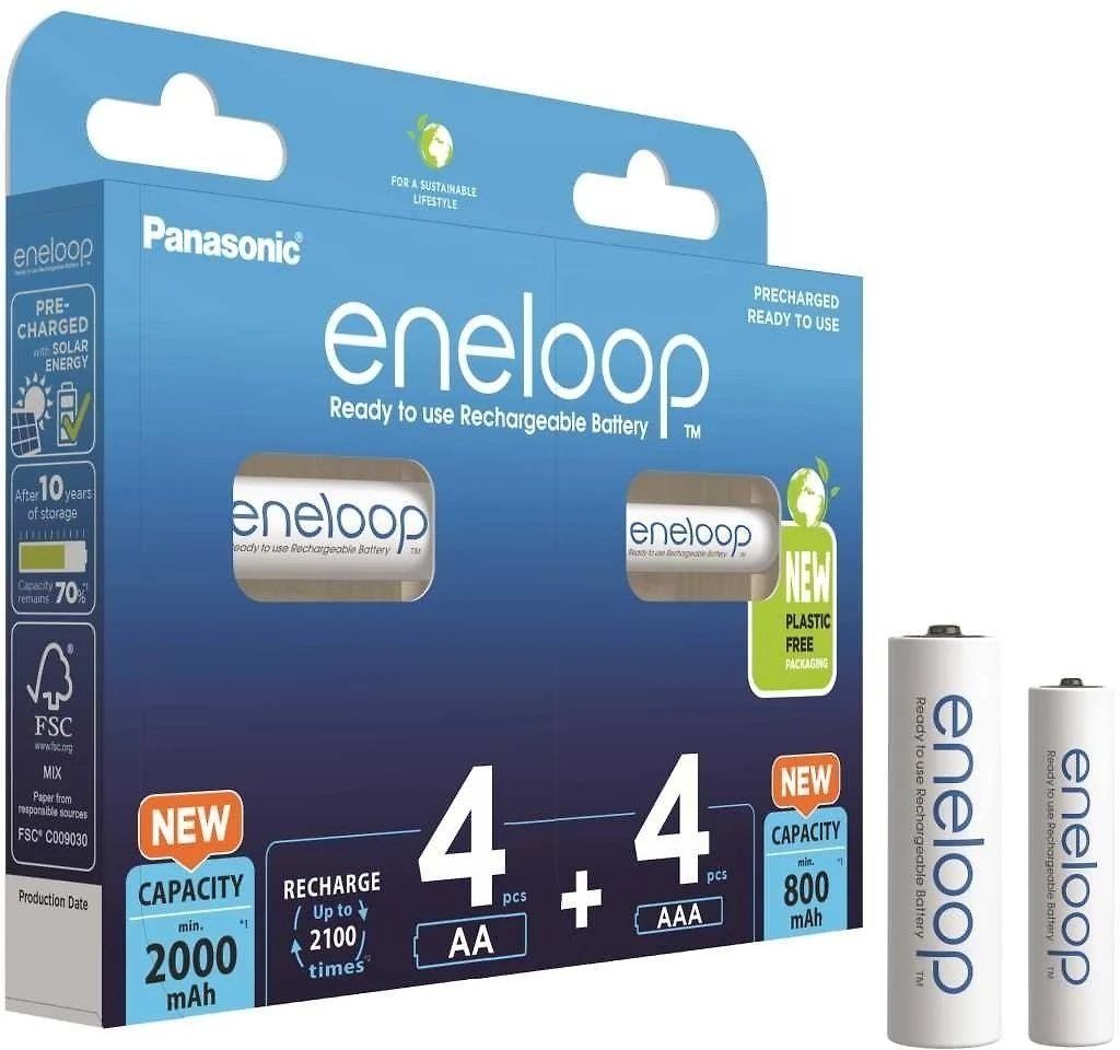 Panasonic Eneloop Combipack 1x4 Mignon AA + 1x4 Micro AAA