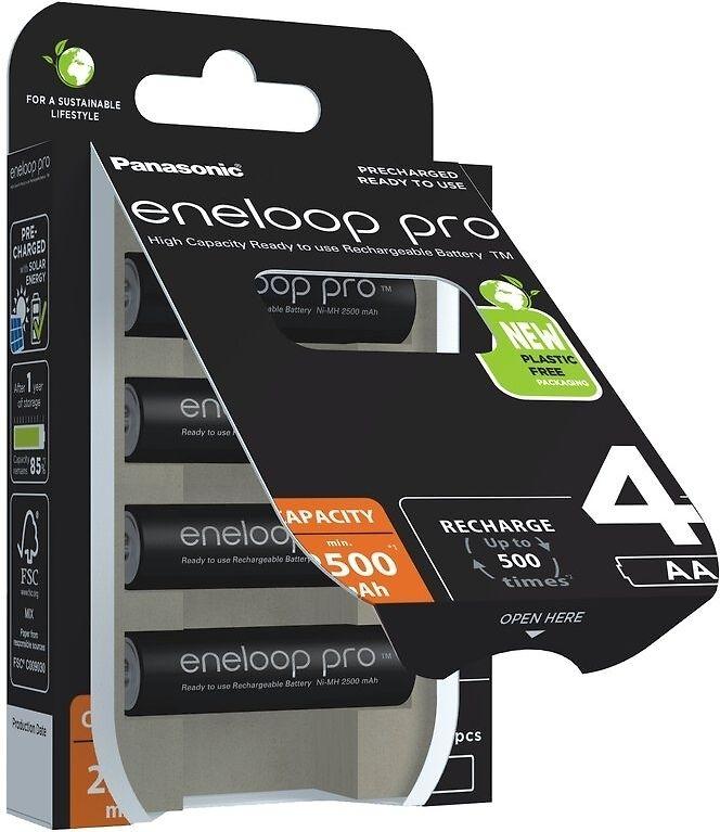Panasonic Eneloop Pro AA 2500 mAh -akkuparisto, 4 kpl paketti