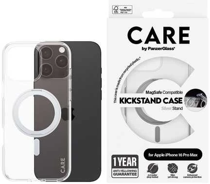 Panzer Glass CARE by PanzerGlass Feature Kickstand Apple iPhone 16 Pro Max 6.9" sidabrinis/sidabrinis MagSafe 1328